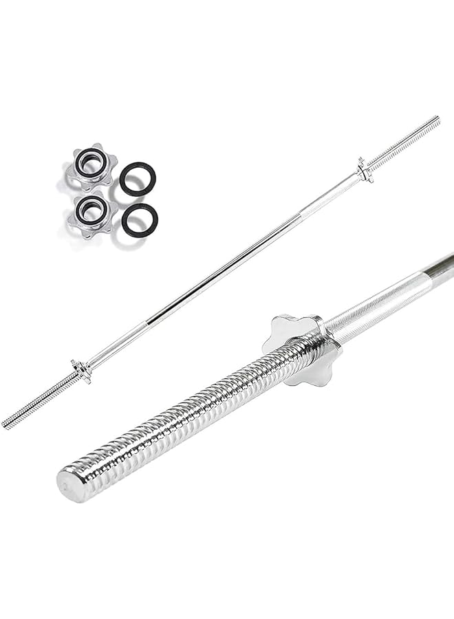 Marshal Fitness Marshal fitness 2724335405535 barbell bar weight bar dumbbell bar chromed 47 inches straight with spin lock - Image 1