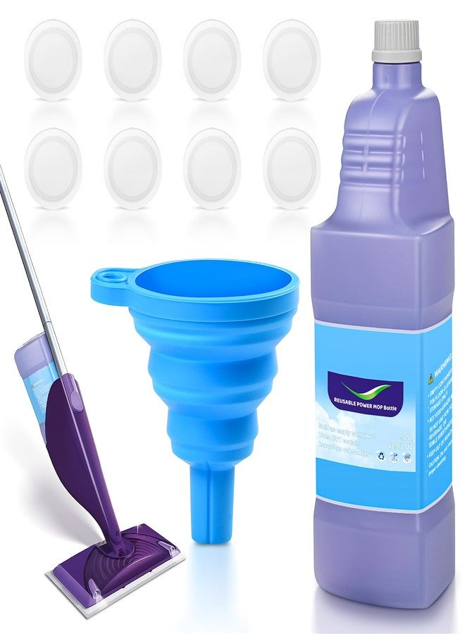 DrFlito Upgraded Refillable Bottle for Swiffer® Wet Jet™ Mop – 1250ml /42.3 FL OZ, Leak-Proof HDPE Solution Refill Bottle with 8 Silicone Gaskets & 1 Funnel,Easy Install for Use with Any Cleaning Solution - Image 1