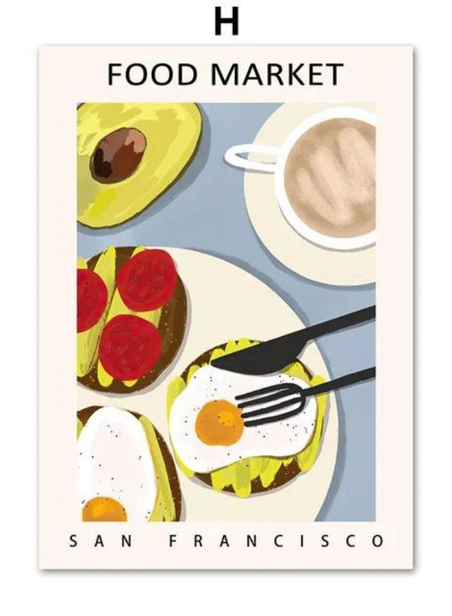 Abstract Food Market Kitchen Bar Wall Art Canvas Painting Nordic Posters And Prints Wall Pictures For Cafe Dinning Room Decor - Image 1