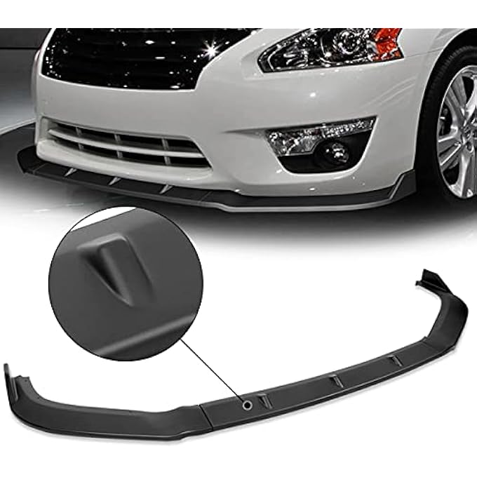 DNA MOTORING 2-PU-578 شفة أمامية على طراز STP-3 قطع متوافقة مع نيسان ألتيما سيدان 2013-2015، أسود غير لامع - Image 5