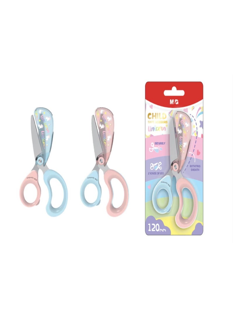 M&G ChenguangScissors Anak Unicorn Series Pemotong Warna Pastel 120mm 4.75inch - No: ASS913Y2 - Image 2
