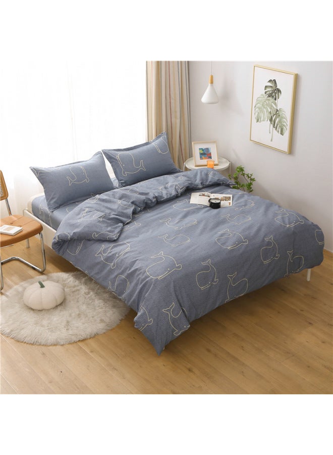 Quilt Cover Single Piece 150x 200 Student Dormitory Single Quilt Cover 200x 230cm Double Quilt Imitation Cotton Four Seasons Wholesale-Color:Little Whale-Specifications:180x220cm Quilt Cover - Image 1