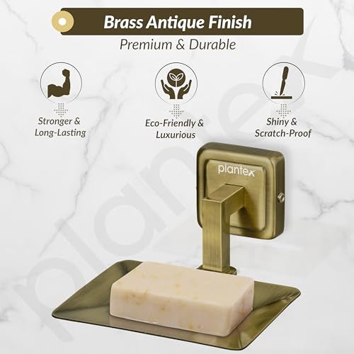 Plantex 304 Grade Stainless Steel Soap Holder for Bathroom/Soap Case/Soap Stand/Bathroom Accessories - Decan (Brass Antique) - Image 3