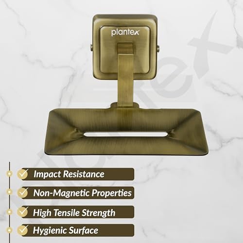 Plantex 304 Grade Stainless Steel Soap Holder for Bathroom/Soap Case/Soap Stand/Bathroom Accessories - Decan (Brass Antique) - Image 2