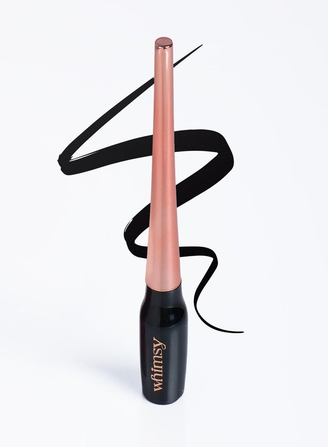 ويمسي محدد عيون سائل آمن وعضوي وقابل للغسل بالماء من ويمسي بيوتي للبنات | محدد عيون سائل بلمسة نهائية مطفية للبنات | مكياج عيون يدوم طويلاً | مكياج عيون آمن للأطفال | مقاوم للتلطخ | محدد عيون سريع الجفاف (أسود) - Image 3