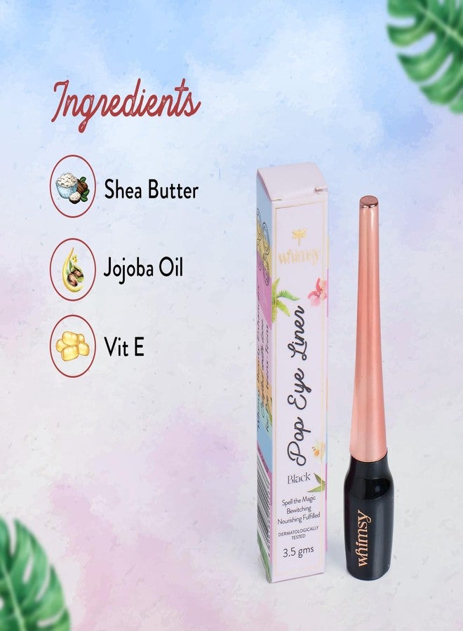 ويمسي محدد عيون سائل آمن وعضوي وقابل للغسل بالماء من ويمسي بيوتي للبنات | محدد عيون سائل بلمسة نهائية مطفية للبنات | مكياج عيون يدوم طويلاً | مكياج عيون آمن للأطفال | مقاوم للتلطخ | محدد عيون سريع الجفاف (أسود) - Image 4