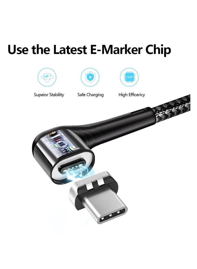 USB C Magnetic Type C Charging Cable, (100W 5A 5Ft 1 Pack with 2 Magnetic Connector 5Pin), E-maker Chip, Fast Charge for MacBook Pro 2020, iPad Pro 2020, iPad Air 4, Samsung Galaxy S21 and More - Image 2