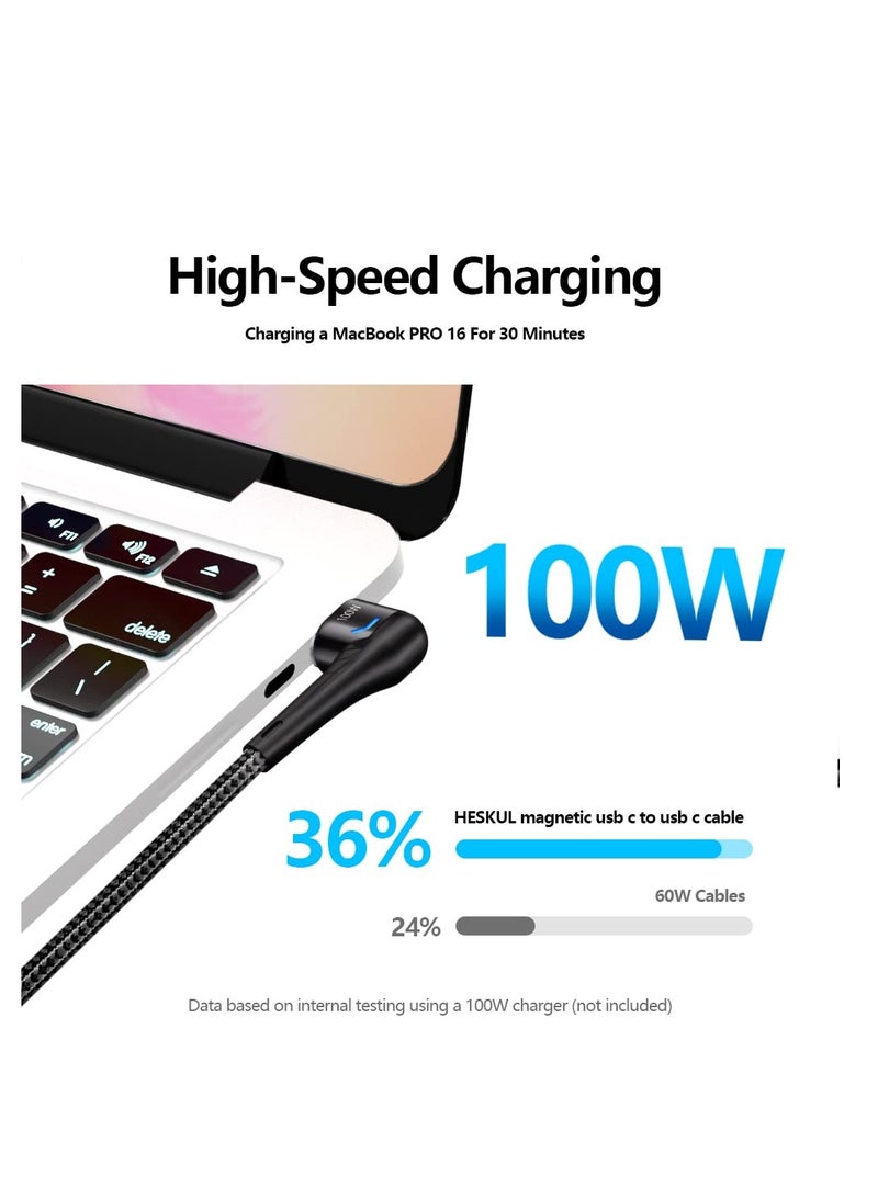 USB C Magnetic Type C Charging Cable, (100W 5A 5Ft 1 Pack with 2 Magnetic Connector 5Pin), E-maker Chip, Fast Charge for MacBook Pro 2020, iPad Pro 2020, iPad Air 4, Samsung Galaxy S21 and More - Image 3