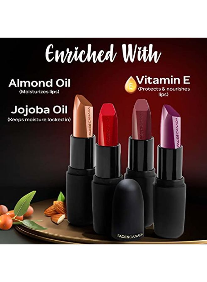 Faces Canada Weightless Matte Lipstick, Enriched With Jojoba And Almond Oil, Highly Pigmented, Smooth One Stroke Weightless Color, Keeps Lips Moisturized, Pink Lip Color, Fuschia Wave , 4Gm - Image 4