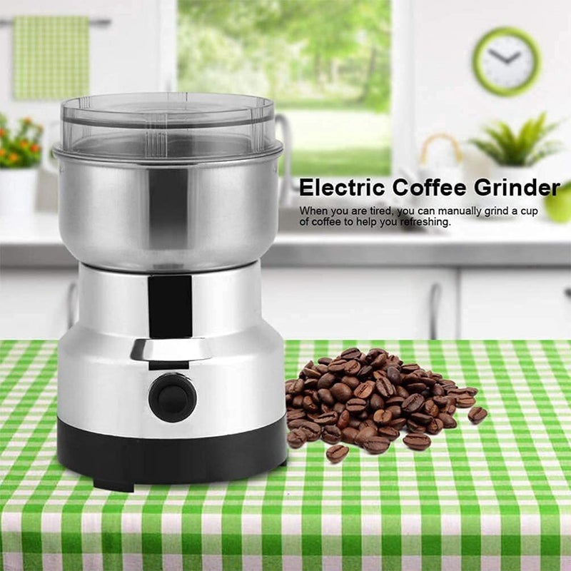 TLBS Mini Spice Coffee Grinder Electric Stainless Steel Fast Grinding Multifunction Smash Machine Dry Grain Mill Grinder for Spices Powder Seeds Rice Beans Seasonings StainlessSteel  - Image 4