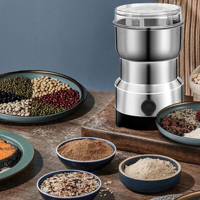 TLBS Mini Spice Coffee Grinder Electric Stainless Steel Fast Grinding Multifunction Smash Machine Dry Grain Mill Grinder for Spices Powder Seeds Rice Beans Seasonings StainlessSteel  - Image 2