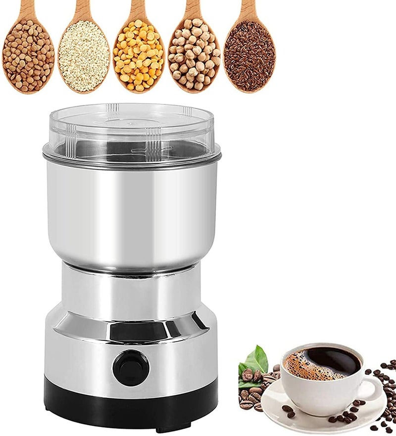 TLBS Mini Spice Coffee Grinder Electric Stainless Steel Fast Grinding Multifunction Smash Machine Dry Grain Mill Grinder for Spices Powder Seeds Rice Beans Seasonings StainlessSteel  - Image 3