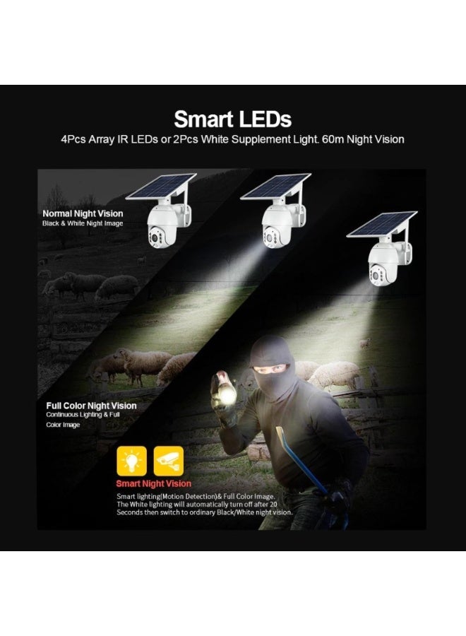 كروني كاميرا CRONY RBX-S10 الشمسية منخفضة الطاقة بتقنية 4G، بدقة 5 ميجابكسل ووضوح 1080 بكسل، مزودة بلوحة شمسية، مقاومة للماء، كاميرا مراقبة خارجية، كاميرا CCTV ذكية للمنزل الذكي، مزودة بخاصية إنذار صوتي ثنائي الاتجاه ضد التسلل - Image 4