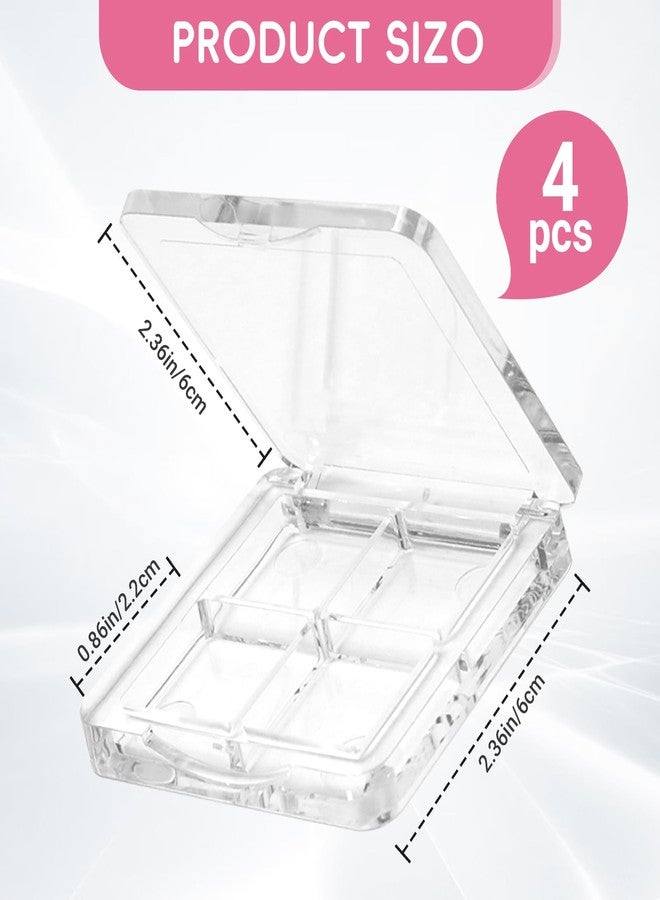 Gallipower 4 Pcs Empty Lipstick Palette,Transparent Eyeshadow Powder Makeup Palette Pigment Tray,Refillable Makeup Container Holder Case for Women Girls Ladies - Image 2