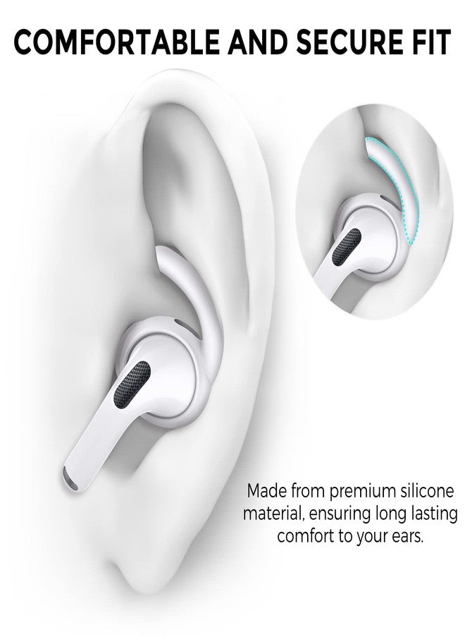 أهاستايل خطافات أذن AhaStyle AirPods Pro 2【حقيبة تخزين إضافية】3 أزواج من أغطية الأذن المانعة للانزلاق، ملحقات سيليكون متوافقة مع Apple AirPods Pro الجيل الثاني 2022 (3 كبيرة، بيضاء) - Image 5