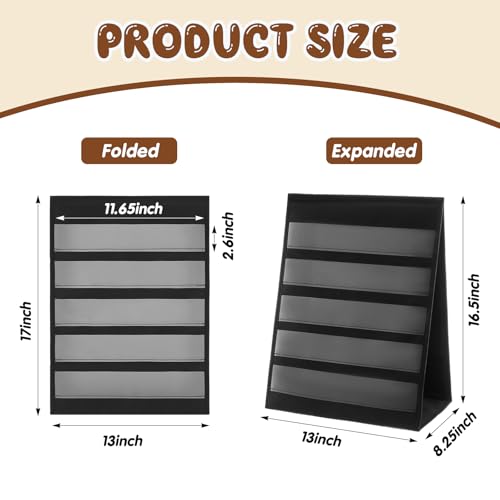Faccito Portable Stickers Display Stand for Vendors Big 4 Stickers 5 Layers and 2 Sides No Assembly Required Sticker Display Rack for Vendor Events Small Business Supplier Events Black 13 x 17in - Image 3