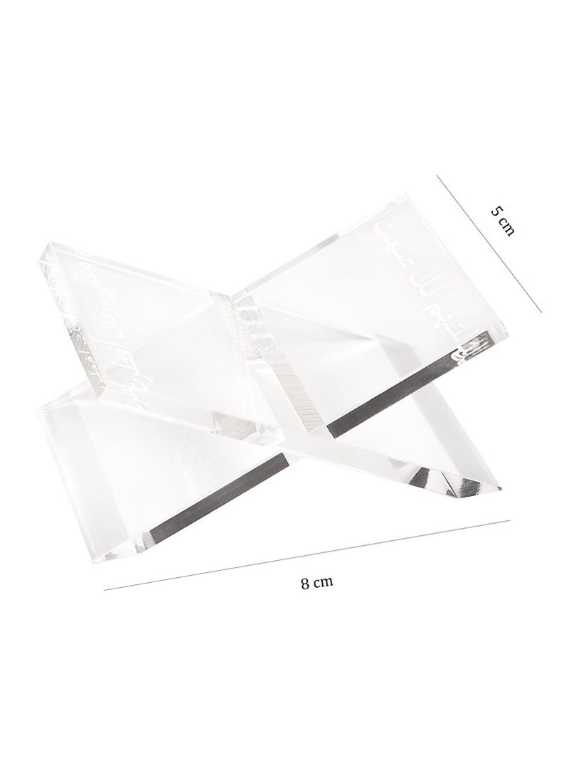 Hilalful HilalFul Date Holder | Set of 4 | Acrylic Glass | Kitchenware | Serveware | Trays for Kitchen Decoration | Home Decor Centrepieces for Eid, Ramadan, Eid Al Adha | Tray Organizer Gift  - Image 4