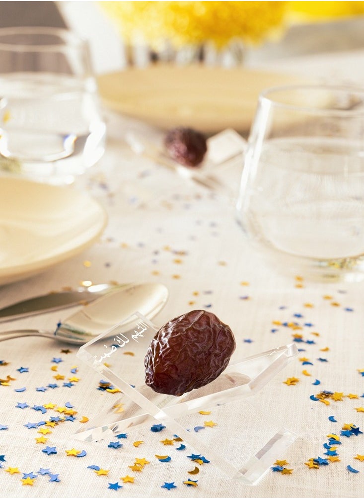 Hilalful HilalFul Date Holder | Set of 4 | Acrylic Glass | Kitchenware | Serveware | Trays for Kitchen Decoration | Home Decor Centrepieces for Eid, Ramadan, Eid Al Adha | Tray Organizer Gift  - Image 5