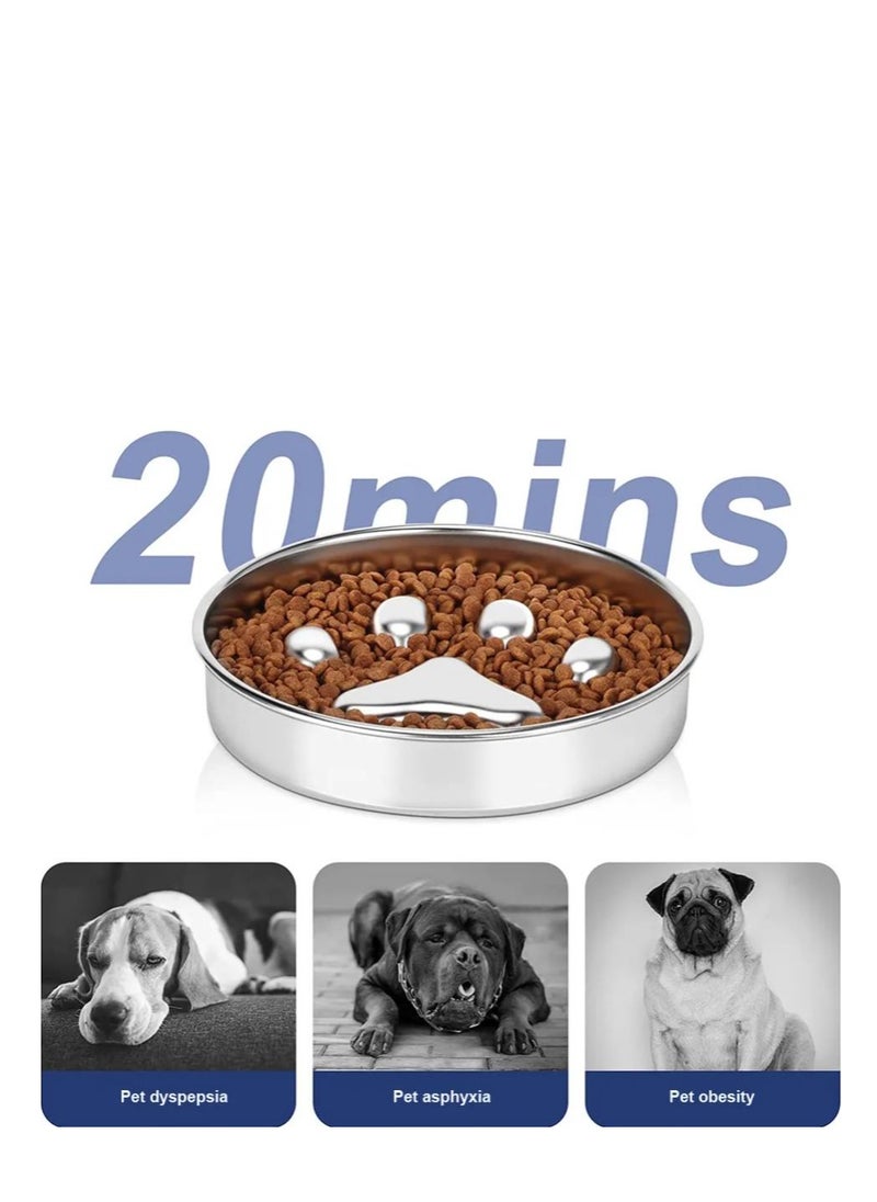 Generic Slow Feeder Dog Bowls 304 Stainless Steel, Metal Food Bowls, Water Bowl for Small u0026 Medium Sized Dogs, Fun Bloat Stop Pet Fast Eaters, Slows Down Pets Eating  - Image 4