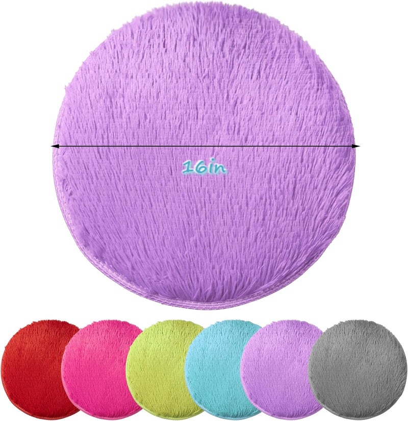 AMHSCOCA 6 Pcs Kids Carpet Circle Seats 16" Kids Classroom Rug Floor Cushions Round Soft Warm Floor Rug Mat for Classroom, Home School Story Time, Group Activity Educational Learning Playing Areas (6) - Image 3