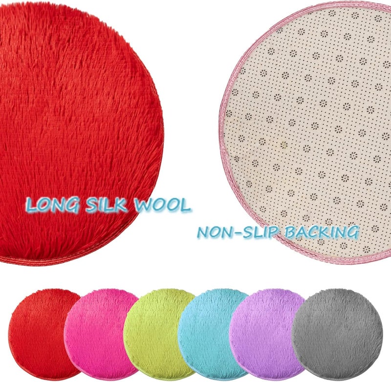 AMHSCOCA 6 Pcs Kids Carpet Circle Seats 16" Kids Classroom Rug Floor Cushions Round Soft Warm Floor Rug Mat for Classroom, Home School Story Time, Group Activity Educational Learning Playing Areas (6) - Image 4