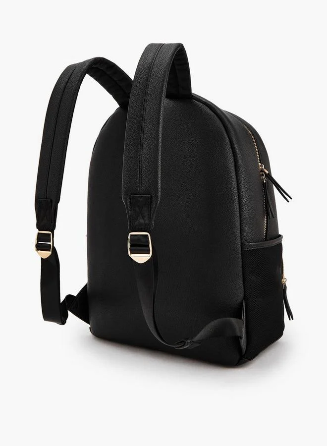 Missy BLACK Textured Backpack With Printed Pouch for Women | Best Price UAE