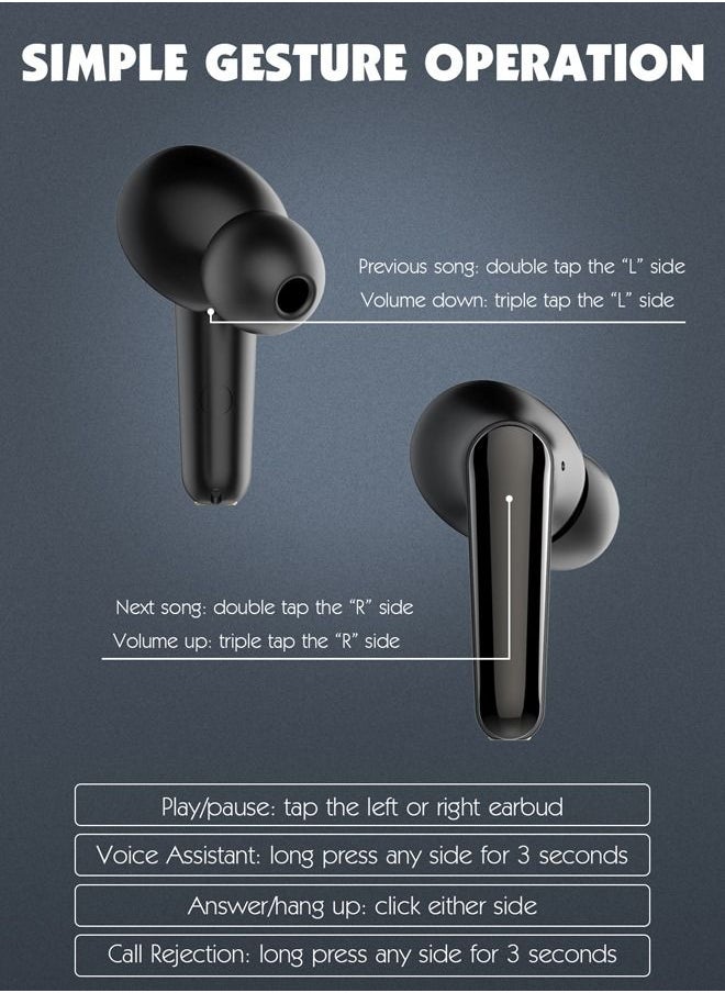 LDNIO - T01 Pro TWS In-Ear Earphones Wireless Earbuds With Replacement Eartips And Protective Case Standard Version Black - Image 1