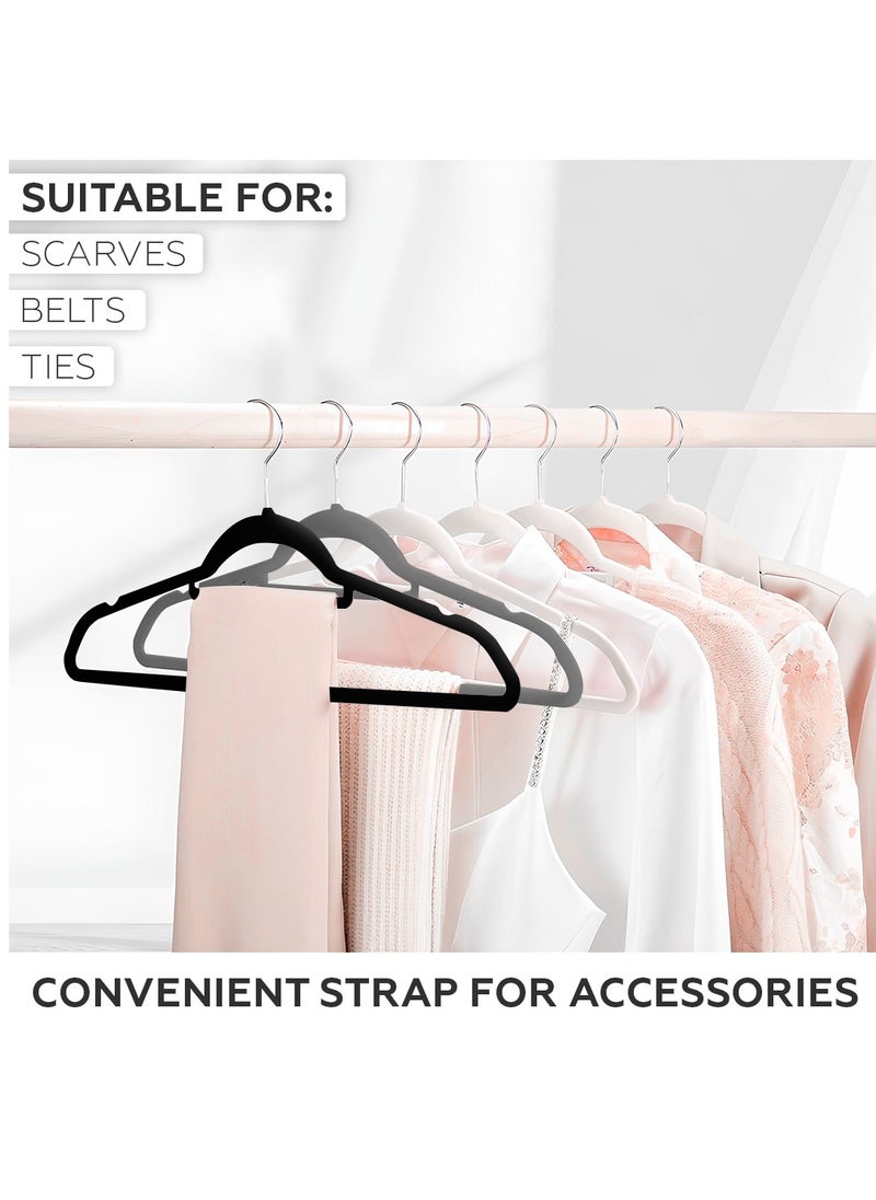60 pcs Velvet Hangers Black Grey Ivory Colors with 360 Degree Rotatable Hook, Heavy Duty Non-Slip Clothes Felt Hangers for Wardrobe Shirt Pant Skirt Coats Dresses Jackets Hoodies - pzsku/ZA649D296F892632DC9E5Z/45/_/1732574230/c0d9ff96-5138-4525-92be-e6c8447ac52e