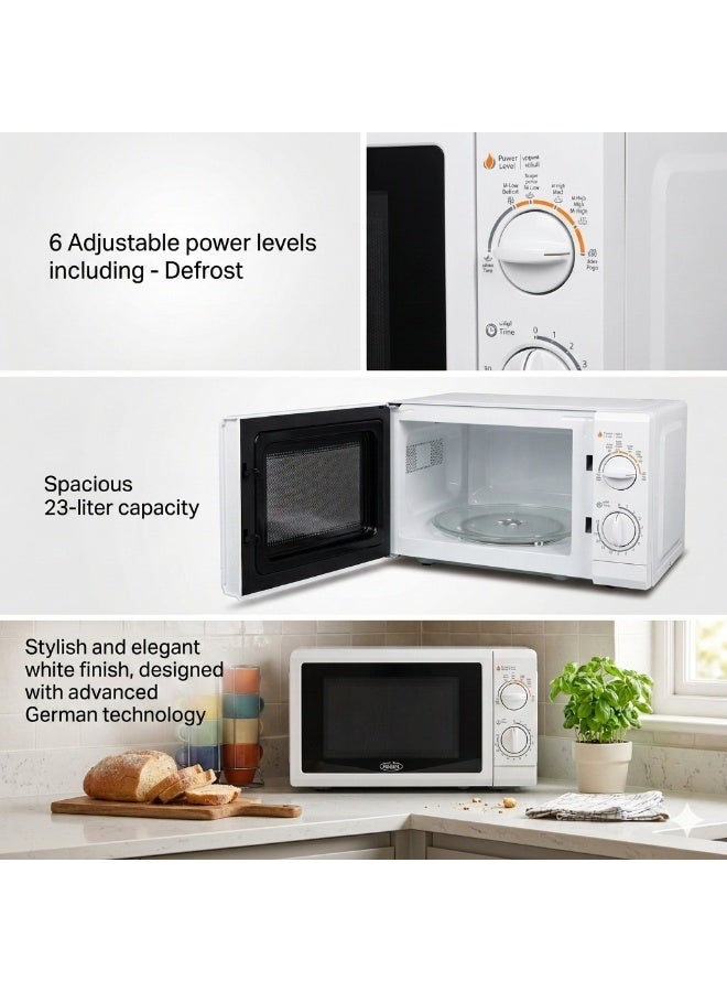 Frego 23L Microwave Oven 900W | Defrost Function and 6 Power Levels | German Technology | FRM23LSD-WHT - Image 5
