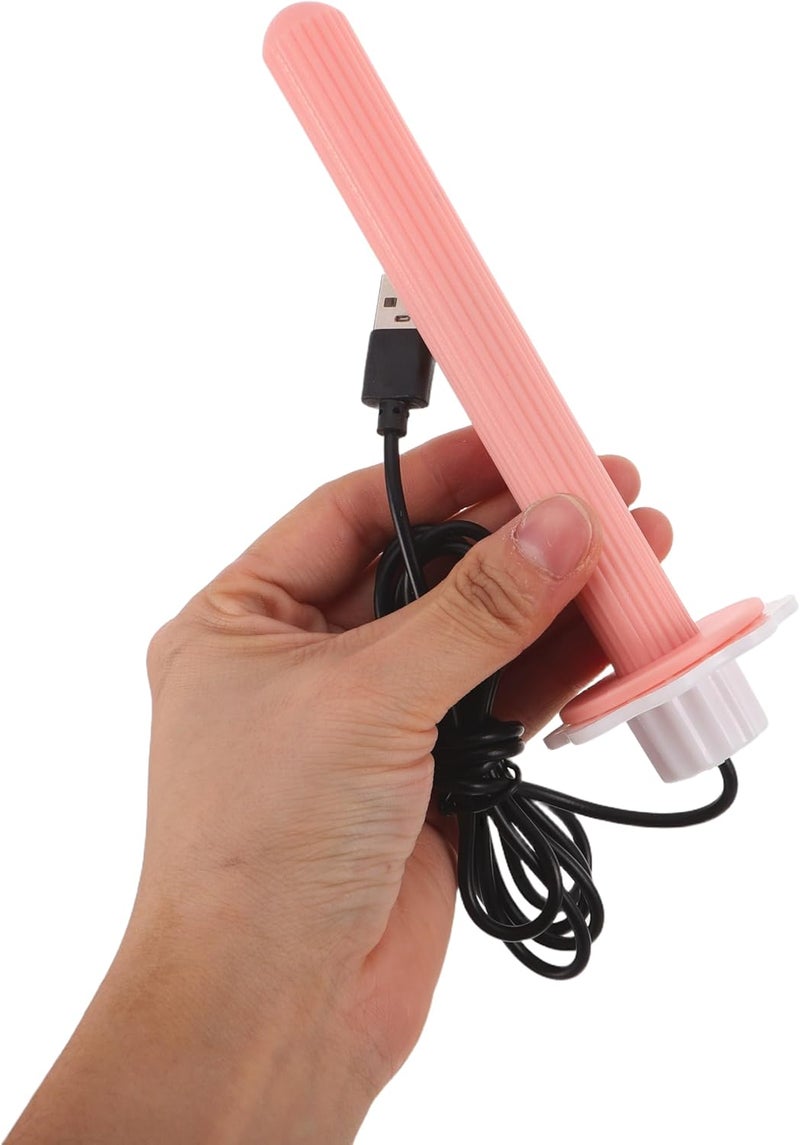 قطعتان من مجثم الطيور المسخن عبر USB للقفص - قضبان تدفئة منصة الببغاء باللونين الوردي والأصفر، ملحقات سخان قفص الطيور للببغاوات والكوكتيل. - Image 4