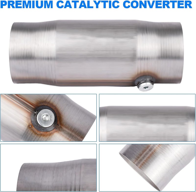 Catalytic Converter Inlet/Outlet Universal High Flow Front Catalytic Converter Direct-Fit With O2 Port(EPA Compliant) (4 Inch, 1pcs) - Image 2