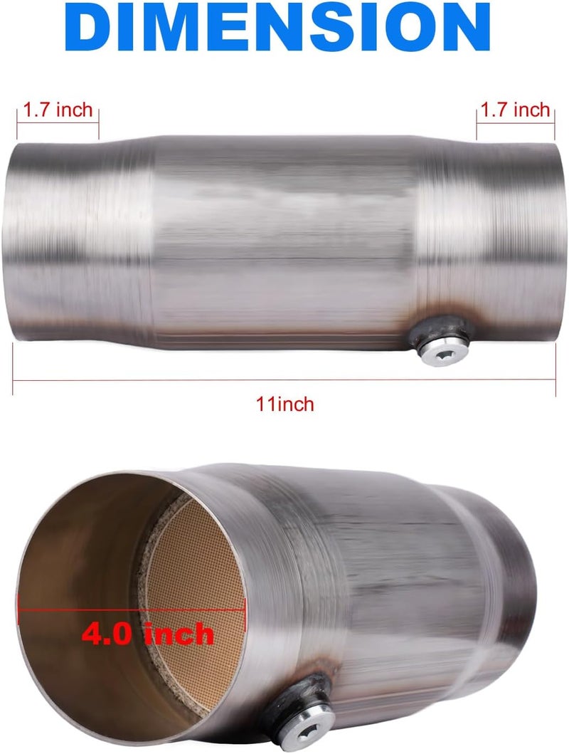 Catalytic Converter Inlet/Outlet Universal High Flow Front Catalytic Converter Direct-Fit With O2 Port(EPA Compliant) (4 Inch, 1pcs) - Image 5