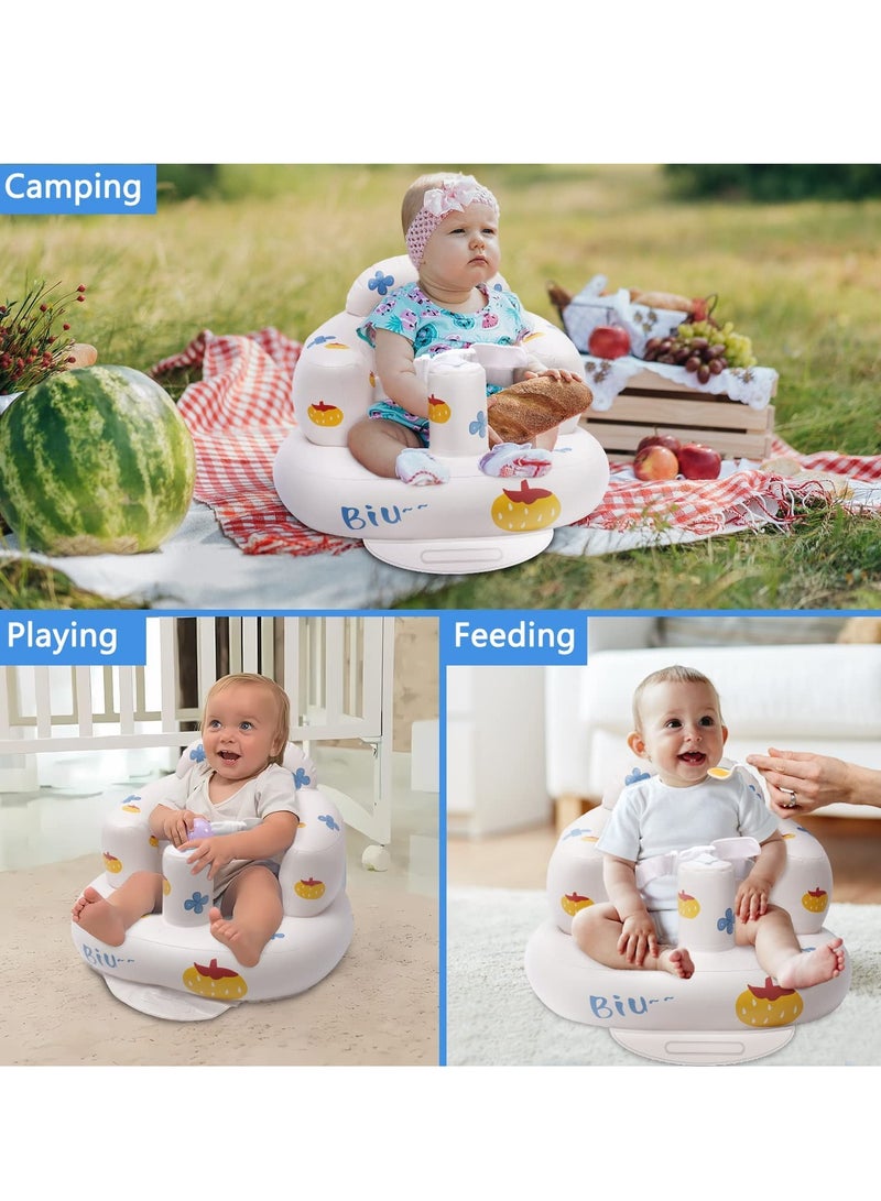 Baby Floor Seat, Baby Chair for Sitting Up,Baby Seat, Baby Inflatable Seat, 3-Point Harness Baby Support Seat, Baby Floor Seat with Built in Air Pump - Image 4