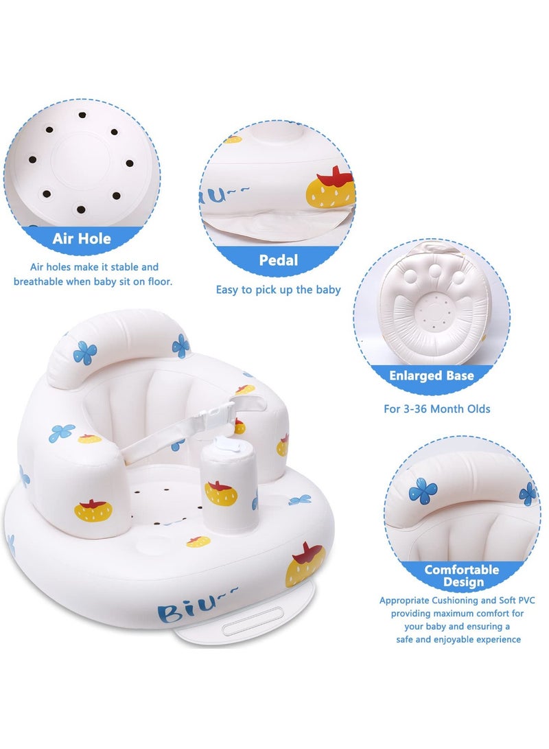 Baby Floor Seat, Baby Chair for Sitting Up,Baby Seat, Baby Inflatable Seat, 3-Point Harness Baby Support Seat, Baby Floor Seat with Built in Air Pump - Image 3