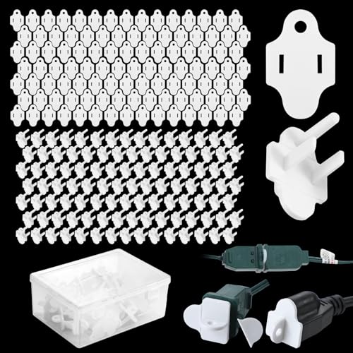 Maasechs 110 Sets White Weatherproof Gaskets and Plug Protectors Covers Outdoor Plug Cover Extension GFCI Cord Christmas Lighting Installation Weatherproof Kit Outdoor Stop Tripping - Image 1