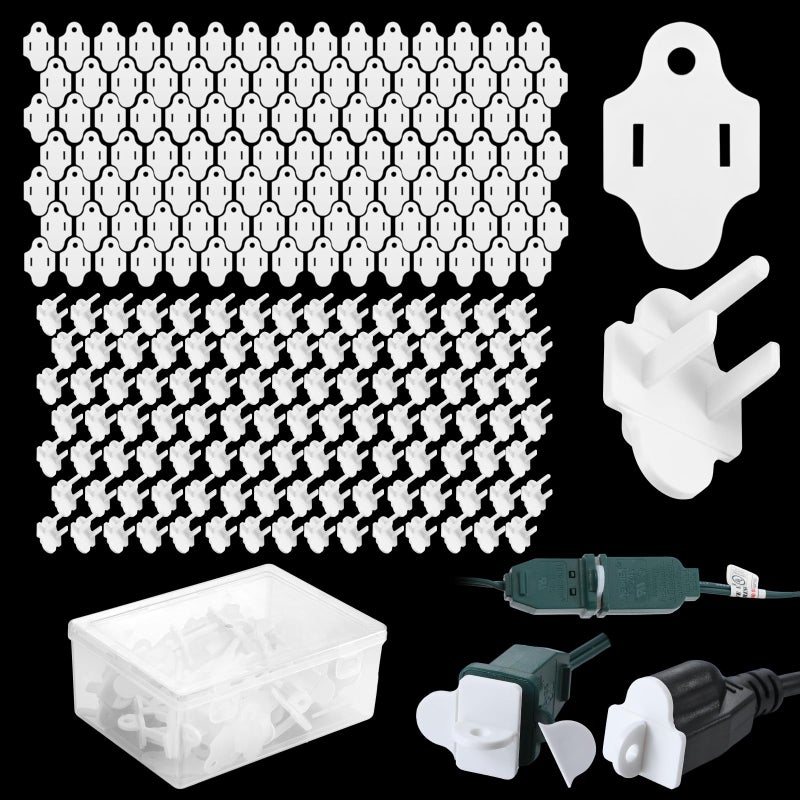 Maasechs 110 Sets White Weatherproof Gaskets and Plug Protectors Covers Outdoor Plug Cover Extension GFCI Cord Christmas Lighting Installation Weatherproof Kit Outdoor Stop Tripping - Image 2