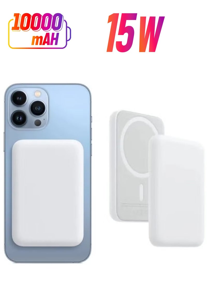 ELTRAZONE MagSafe Wireless Power Bank for iPhone 16 Pro Max – 10,000mAh Portable Charger in White - Image 1