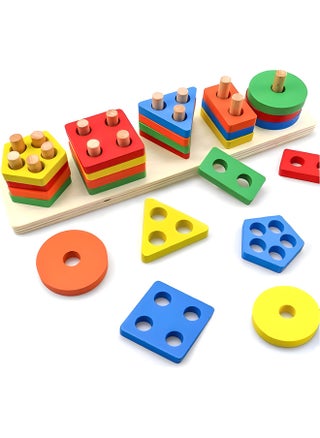 Wooden Montessori Toys Pattern Block Toy for Kids | Educational STEM Fine Motor Skills Sensory Toy | Wooden Shape Color Recognition Matching Geometric Shape Stacker - pzsku/ZA649F83A0317BCB6BF17Z/45/_/1696149756/0e2104a2-e2f0-4dc6-b249-8c070e682fe9