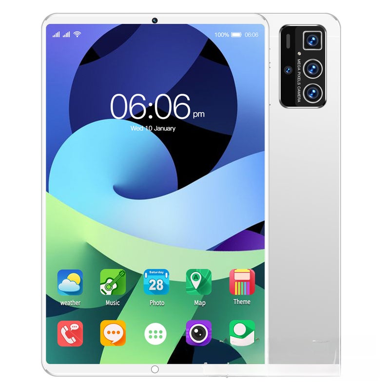 New 10.1-inch Tablet Android 13 Octa-Core HD Call Silver Gray 