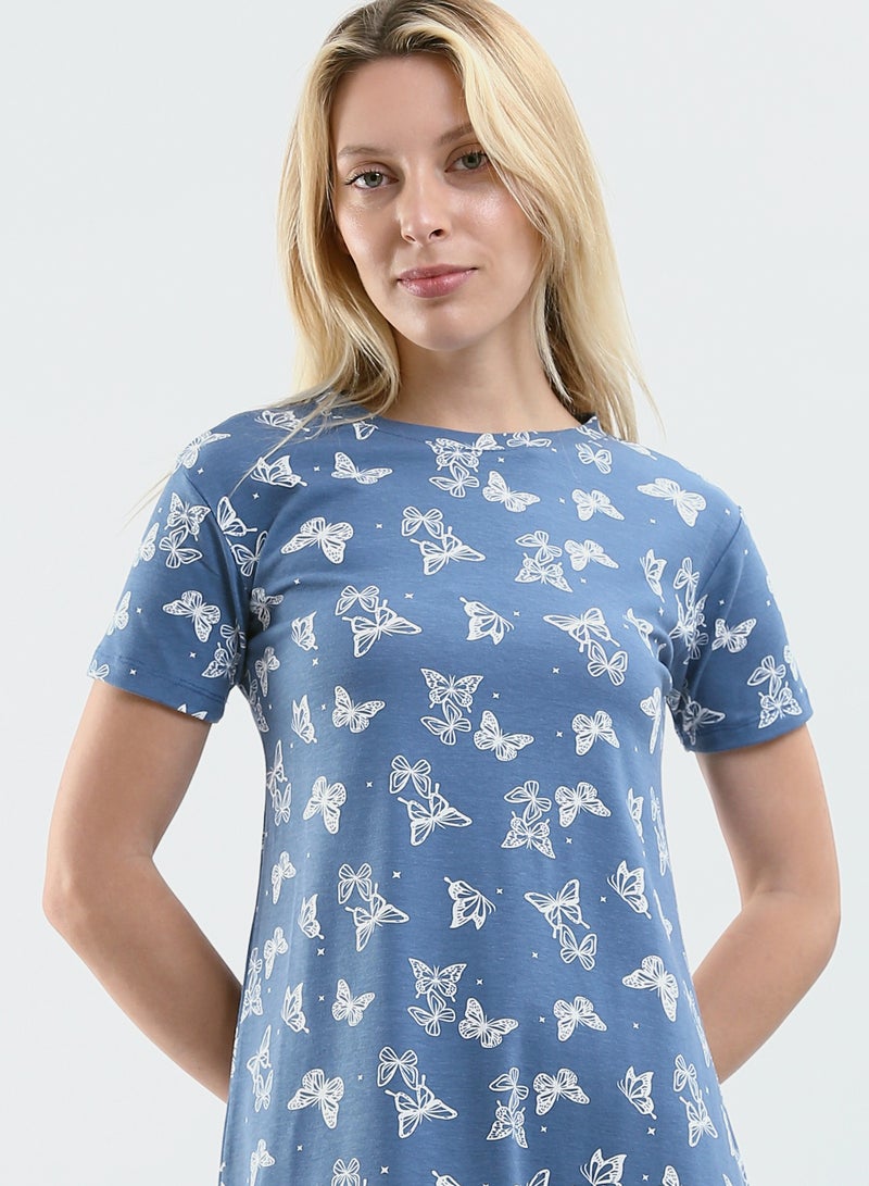 Mesery Sleepshirt Cotton Short Sleeves Printed  - Image 4