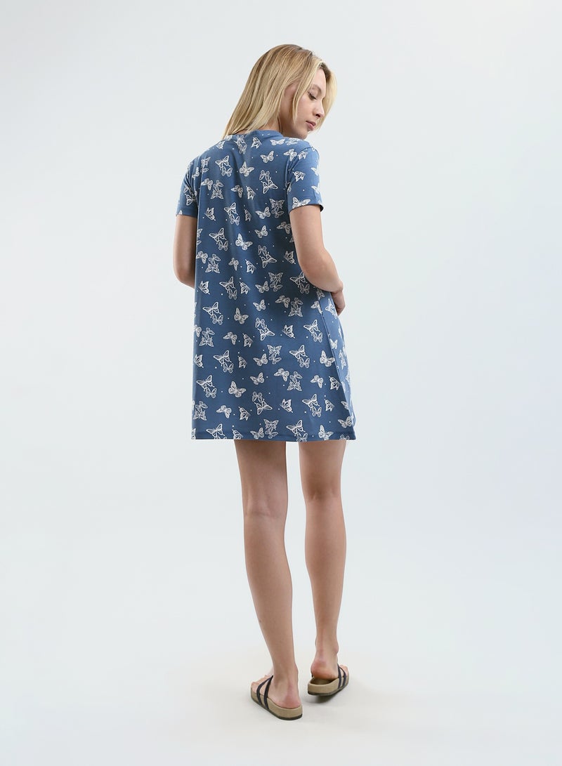 Mesery Sleepshirt Cotton Short Sleeves Printed  - Image 3