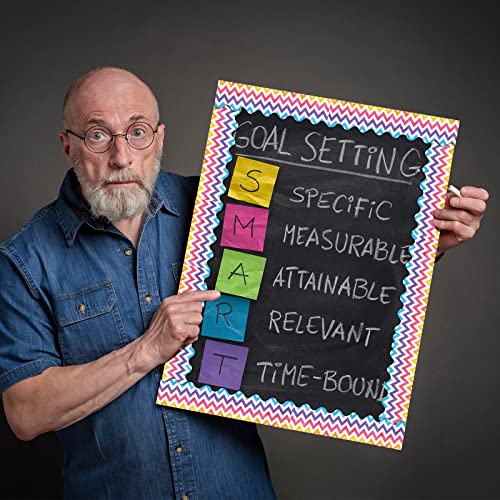 Geyee جيي 84 قطعة 83 قدم حدود لوحات الإعلانات في الفصل حواف قوس قزح ملصقات لاصقة ملونة للسبورة، 6 تصاميم (أسلوب لطيف) - Image 5