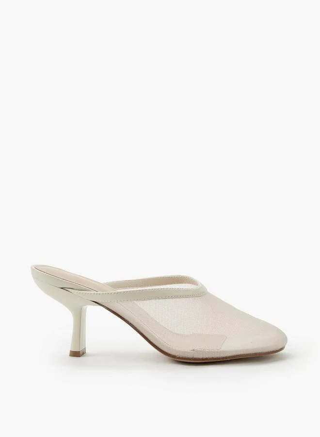 Haadana CREAM Women Stiletto Heel Mules for Women | Best Price UAE