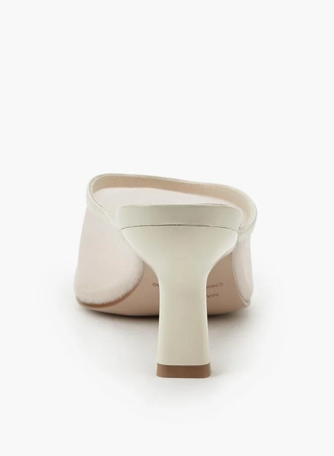 Haadana CREAM Women Stiletto Heel Mules for Women | Best Price UAE