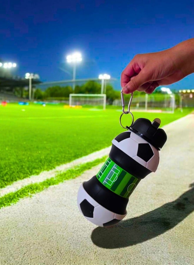 تشيس اب زجاجة ماء قابلة للطي للأطفال - خالية من مادة BPA، مانعة للتسرب، وسهلة الحمل | زجاجة ماء مرنة وقابلة للطي للأطفال للمدرسة والسفر والرياضة | كرة قدم وكرة سلة ممتعة - Image 2