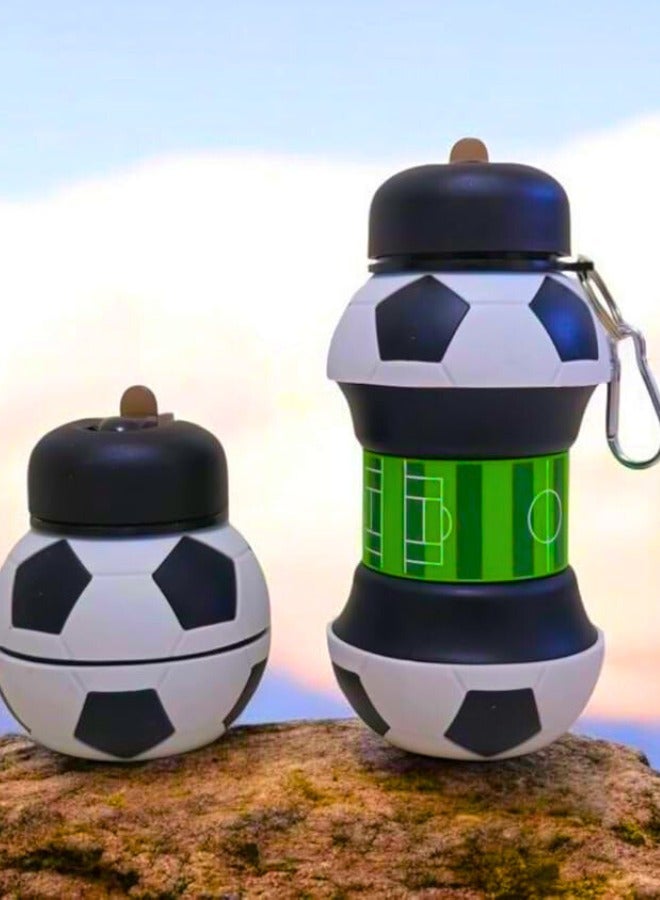 تشيس اب زجاجة ماء قابلة للطي للأطفال - خالية من مادة BPA، مانعة للتسرب، وسهلة الحمل | زجاجة ماء مرنة وقابلة للطي للأطفال للمدرسة والسفر والرياضة | كرة قدم وكرة سلة ممتعة - Image 3