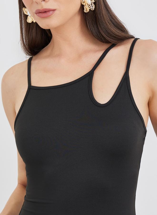 Take Two Asymmetric Neck Strappy Midi Dress - Image 4