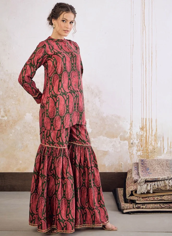 ساسافراس Printed Tunic & Sharara Set for Women