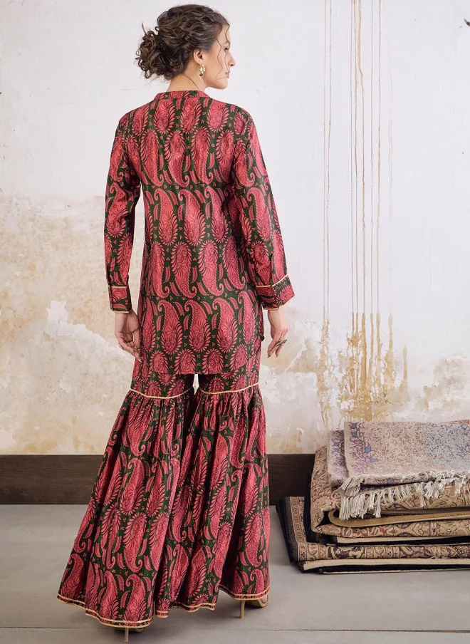 ساسافراس Printed Tunic & Sharara Set for Women