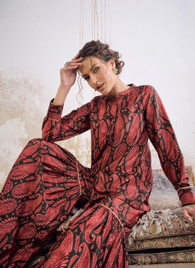 ساسافراس Printed Tunic & Sharara Set for Women